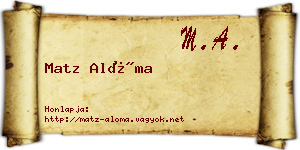 Matz Alóma névjegykártya